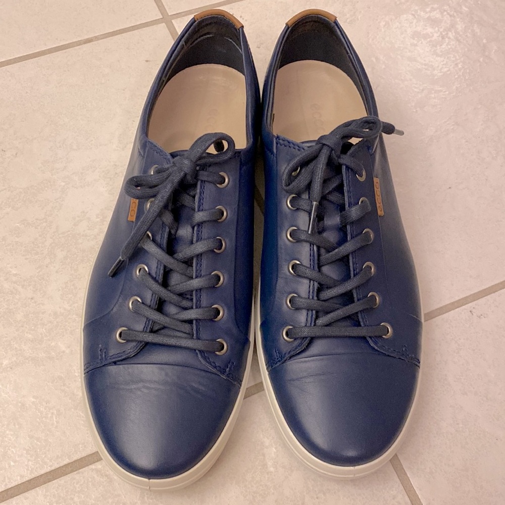 Nice pair blue leather ECCO mens lace up shoes, 46, NWOT